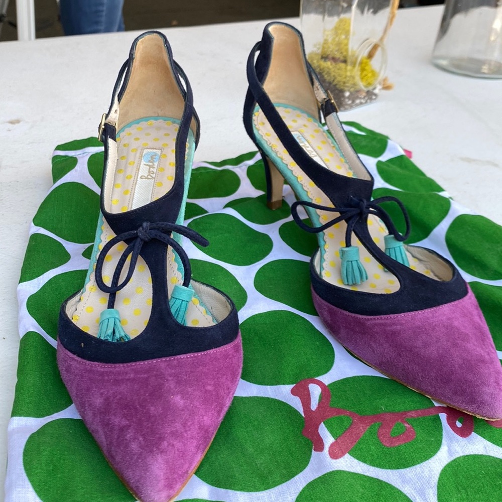 Colorful pair of Boden kitten heels. Gently worn.  Comes with shoe bag